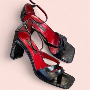 Vintage Nine West Black Strappy Heels